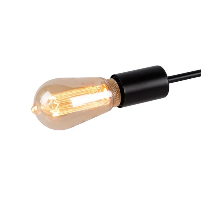 Design plafondlamp zwart 5-lichts - Facile