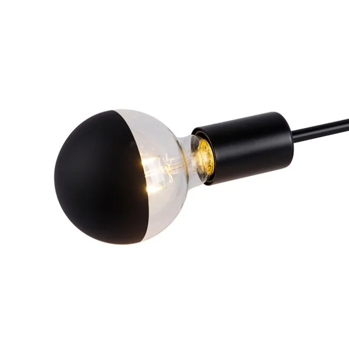 Design plafondlamp zwart 5-lichts - Facile