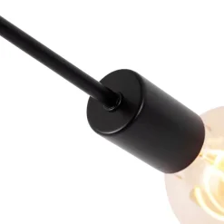 Design plafondlamp zwart 5-lichts - Facile