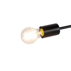 Design plafondlamp zwart 5-lichts - Facile