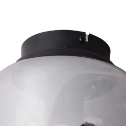 Design plafondlamp zwart met smoke glas - Bliss
