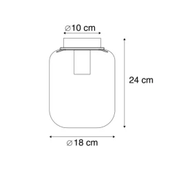 Design plafondlamp zwart met smoke glas - Bliss