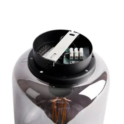 Design plafondlamp zwart met smoke glas - Bliss