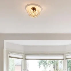 Design plafondlamp zwart met amber glas 3-lichts - Uvas