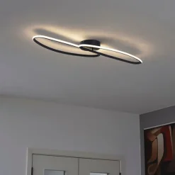 Design plafondlamp zwart 100cm incl. LED 3-staps dimbaar 2-lichts - Pepe