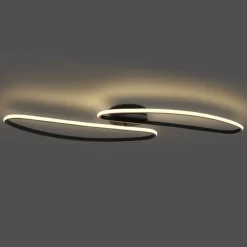 Design plafondlamp zwart 100cm incl. LED 3-staps dimbaar 2-lichts - Pepe