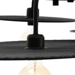 Design plafondlamp zwart met mesh 3-lichts - Jane