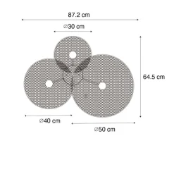 Design plafondlamp zwart met mesh 3-lichts - Jane