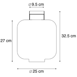 Design plafondlamp zwart met smoke glas - Qara