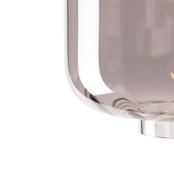 Design plafondlamp zwart met smoke glas - Qara