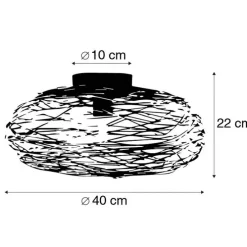 Design plafondlamp zwart ovaal - Sarella