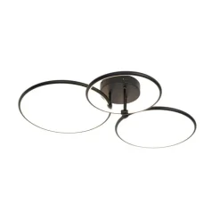 Design plafondlamp zwart incl. LED 3-staps dimbaar 3-lichts - Joaniqa