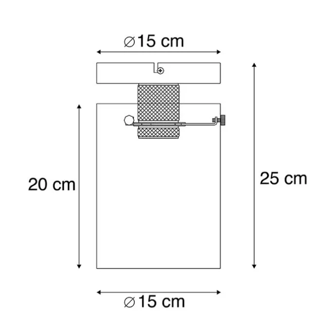 Design plafondlamp zwart met smoke glas - Dome
