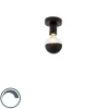 Design plafondlamp zwart met G95 kopspiegel zwart - Facil