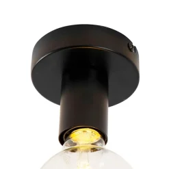Design plafondlamp zwart met G95 kopspiegel zwart - Facil