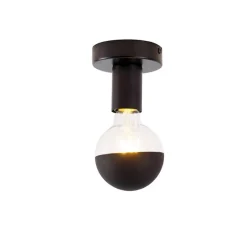 Design plafondlamp zwart met G95 kopspiegel zwart - Facil