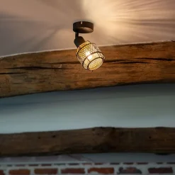 Design plafondlamp zwart met goud - Noud