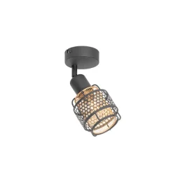 Design plafondlamp zwart met goud - Noud