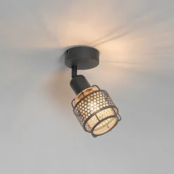 Design plafondlamp zwart met goud - Noud