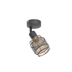 Design plafondlamp zwart met goud - Noud