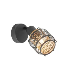 Design plafondlamp zwart met goud - Noud