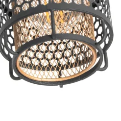 Design plafondlamp zwart met goud - Noud