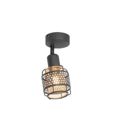 Design plafondlamp zwart met goud - Noud