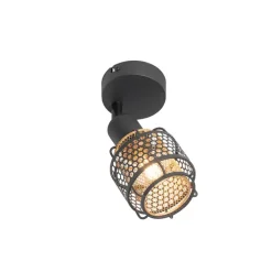 Design plafondlamp zwart met goud - Noud