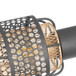 Design plafondlamp zwart met goud 4-lichts - Noud