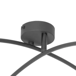 Design plafondlamp zwart met goud 4-lichts - Noud