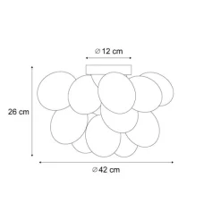 Design plafondlamp zwart met amber en smoke glas 4-lichts - Uvas