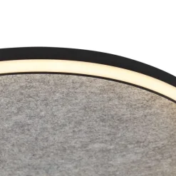 Design plafondlamp zwart met vilt incl. LED 3-staps dimbaar - Xavi Felt