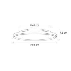 Design plafondlamp zwart met vilt incl. LED 3-staps dimbaar - Xavi Felt