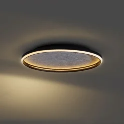 Design plafondlamp zwart met vilt incl. LED 3-staps dimbaar - Xavi Felt