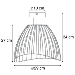 Design plafondlamp zwart 29 cm - Pua