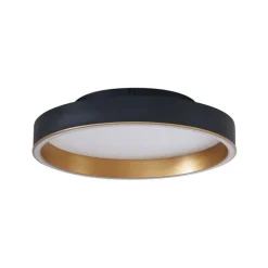 Design plafondlamp zwart met goud 40cm incl. LED 3-way switch - Ingo