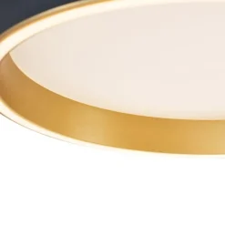 Design plafondlamp zwart met goud 40cm incl. LED 3-way switch - Ingo