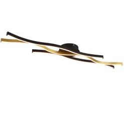 Design plafondlamp zwart met goud incl. LED dimbaar - Blaze