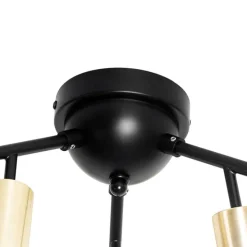 Design plafondlamp zwart met goud 12-lichts - Juul