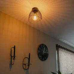 Design plafondlamp zwart draad 20cm - Pua