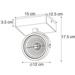 Design plafondspot wit draai- en kantelbaar - Go