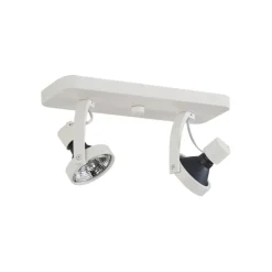 Design plafondspot wit GU10 70mm 2-lichts draai- en kantelbaar - Vo