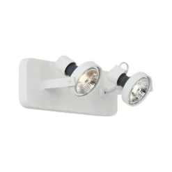 Design plafondspot wit GU10 70mm 2-lichts draai- en kantelbaar - Vo