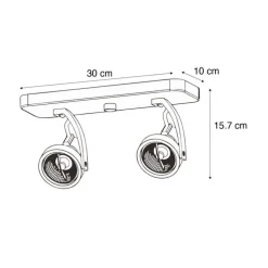 Design plafondspot wit GU10 70mm 2-lichts draai- en kantelbaar - Vo