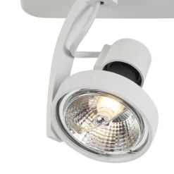 Design plafondspot wit GU10 70mm 2-lichts draai- en kantelbaar - Vo