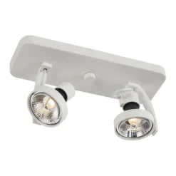 Design plafondspot wit GU10 70mm 2-lichts draai- en kantelbaar - Vo