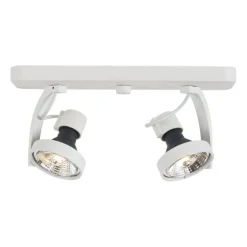 Design plafondspot wit GU10 70mm 2-lichts draai- en kantelbaar - Vo