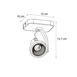 Design plafondspot wit GU10 70mm draai- en kantelbaar - Vo