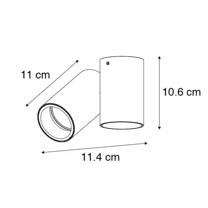 Design plafondspot wit kantelbaar GU10 50mm - Michael