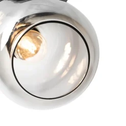 Design plafondspot zwart met goud met smoke glas - Zuzanna